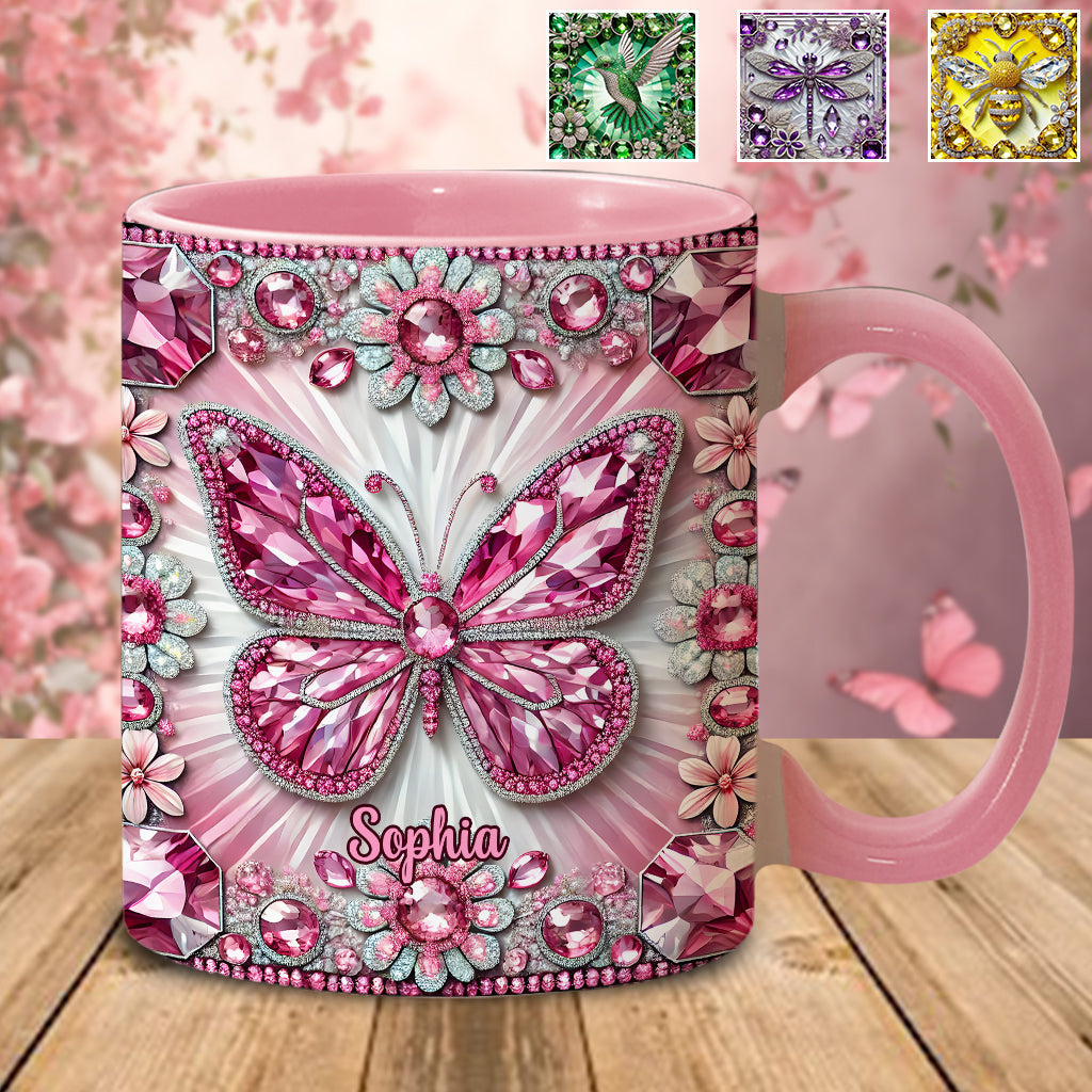 Wunderschöne Geschöpfe – Personalisierte Tasse mit Schmetterlingsmotiv