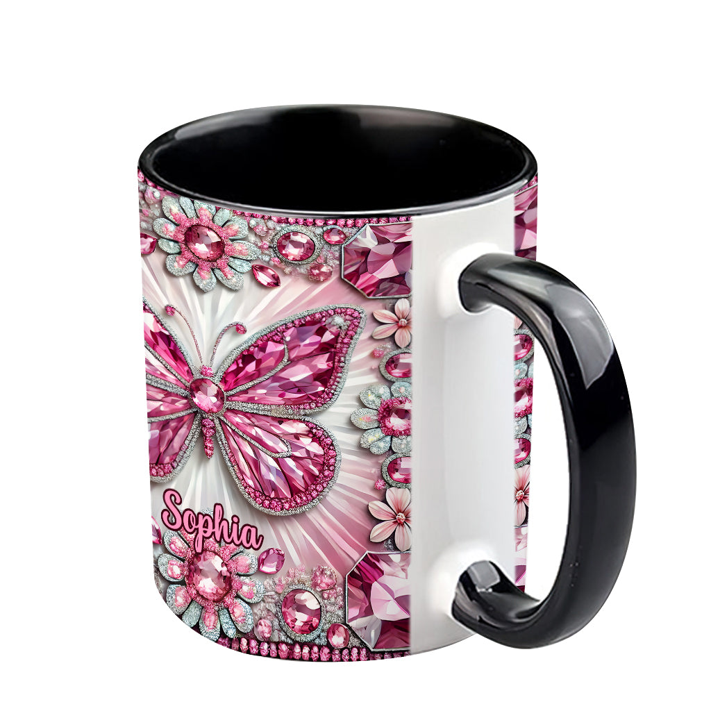 Wunderschöne Geschöpfe – Personalisierte Tasse mit Schmetterlingsmotiv