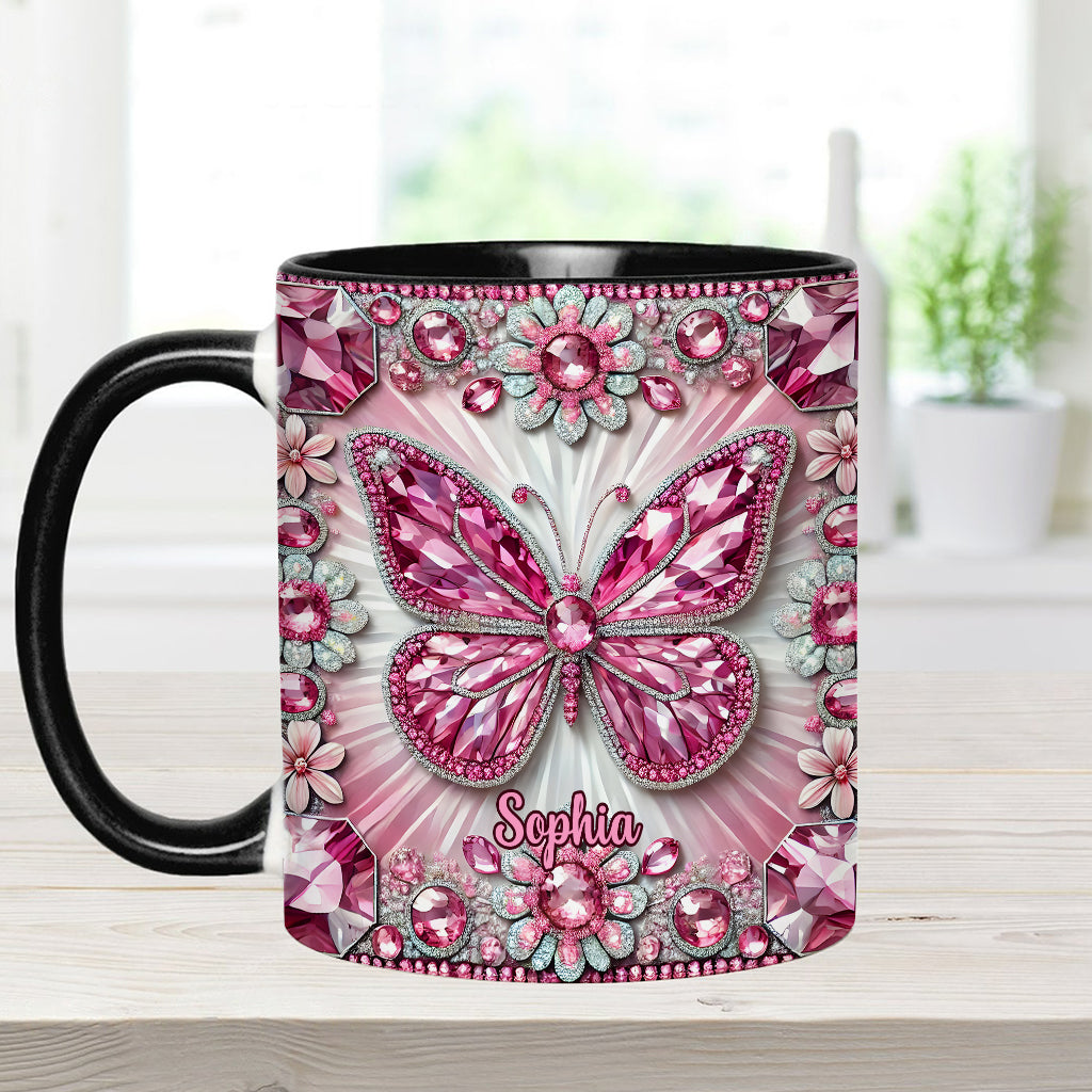 Wunderschöne Geschöpfe – Personalisierte Tasse mit Schmetterlingsmotiv