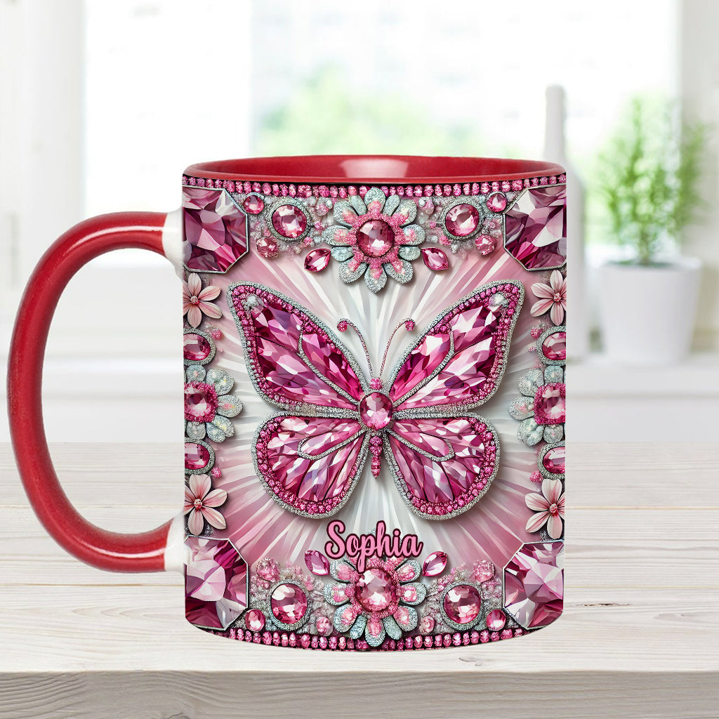 Wunderschöne Geschöpfe – Personalisierte Tasse mit Schmetterlingsmotiv