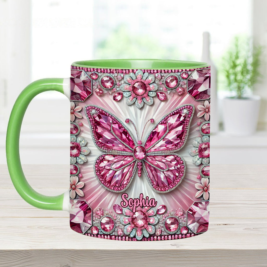 Wunderschöne Geschöpfe – Personalisierte Tasse mit Schmetterlingsmotiv