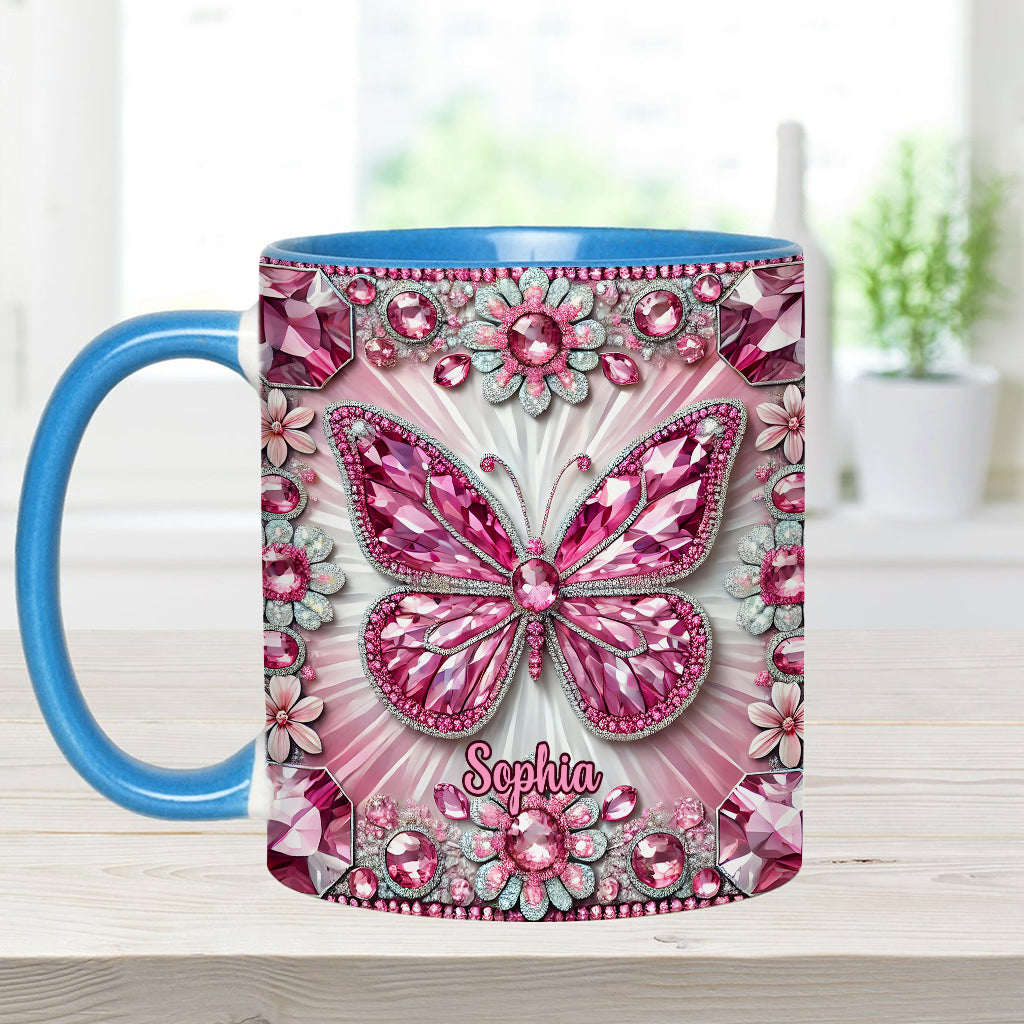 Wunderschöne Geschöpfe – Personalisierte Tasse mit Schmetterlingsmotiv