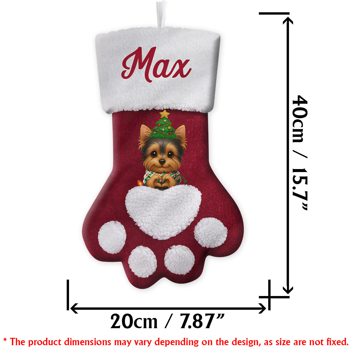 Fröhliche Hundeweihnachten! - Personalisierter Weihnachtsstrumpf in Hundeform