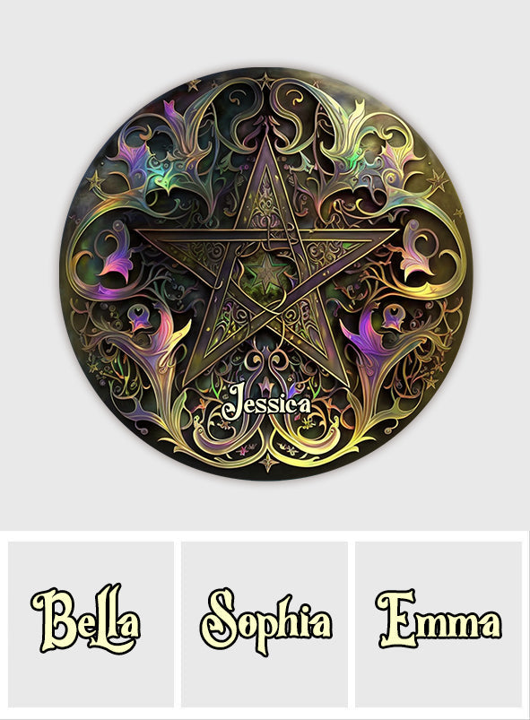 Pentagram - Personalized Witch Round Rug