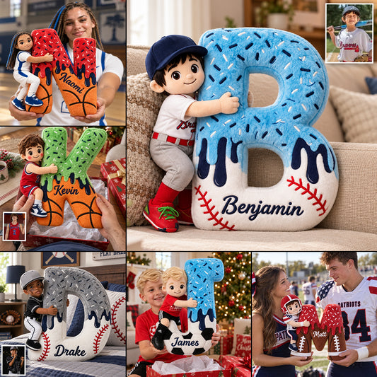 Love Sport - Personalisierte Baseball Premium Kunstfellkissen