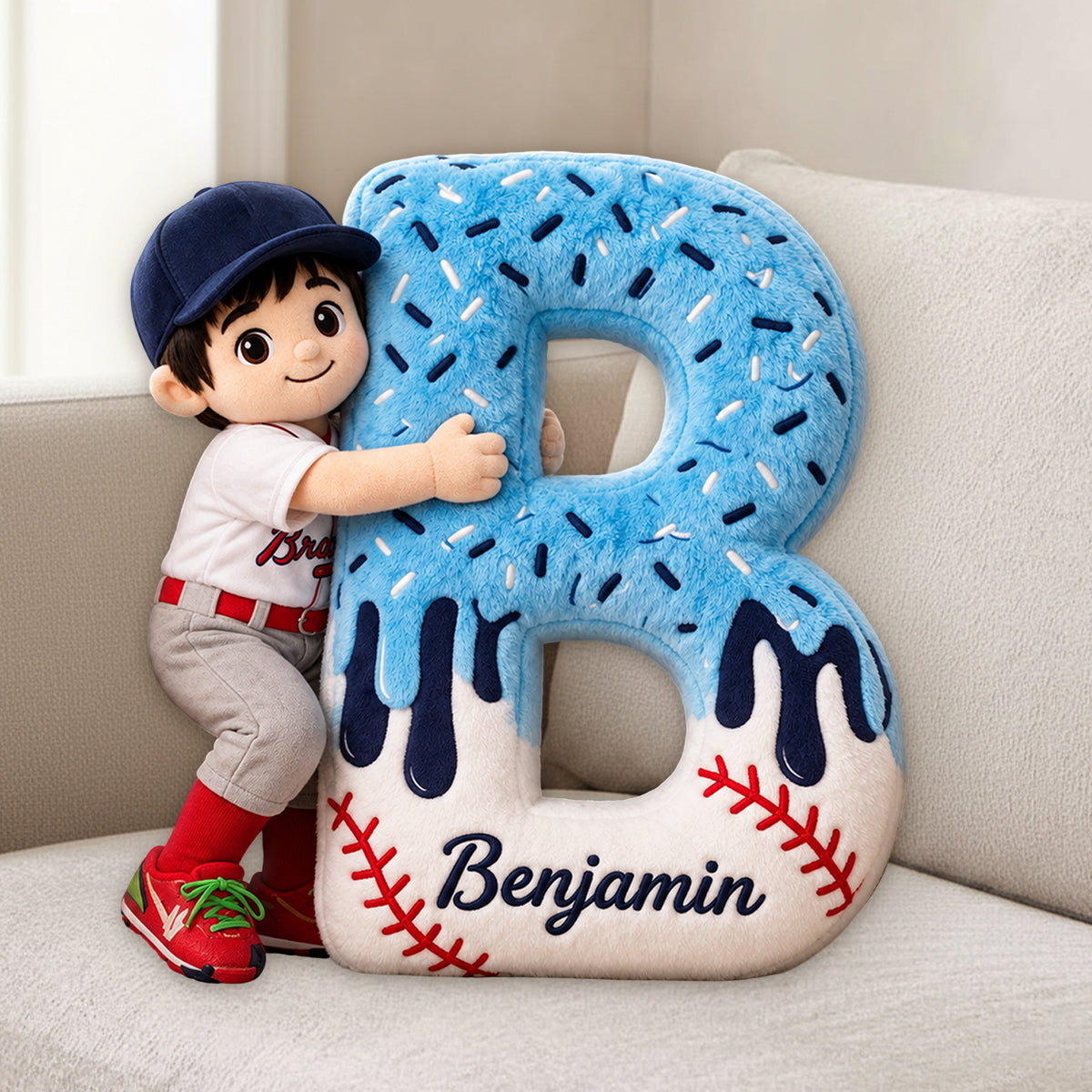 Love Sport - Personalized Baseball Premium Faux Fur Pillow