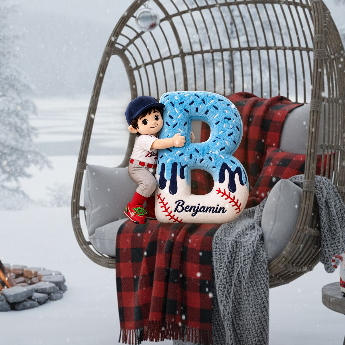 Love Sport - Personalized Baseball Premium Faux Fur Pillow