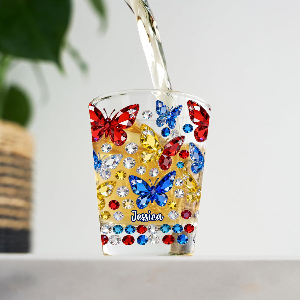 Wunderschöner Schmetterling – personalisiertes Schmetterlings-Schnapsgläser-Set