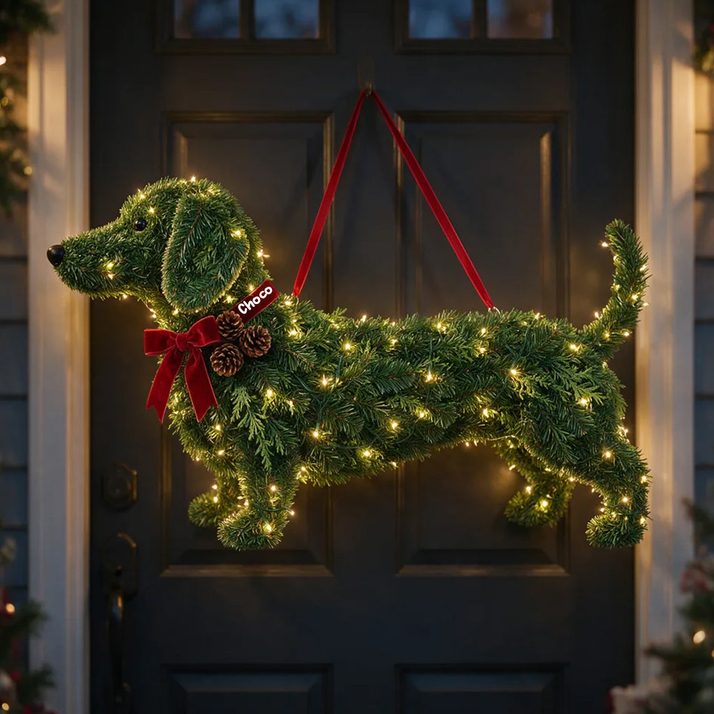 Christmas Dachshund - Personalized Dachshund LED Light Acrylic Sign