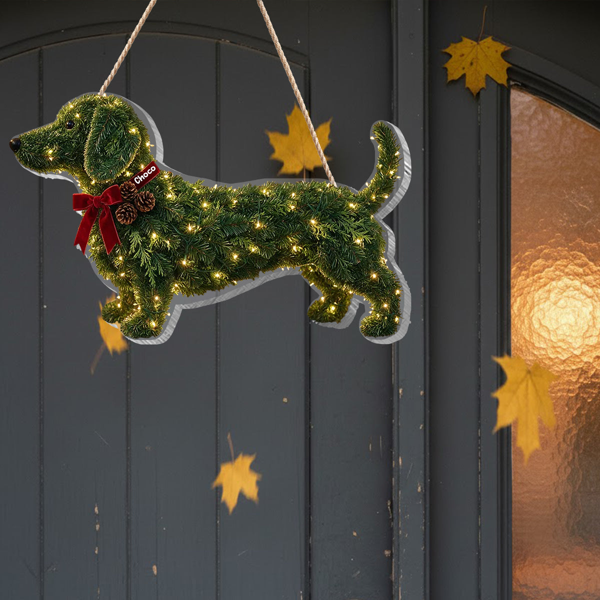 Christmas Dachshund - Personalized Dachshund LED Light Acrylic Sign