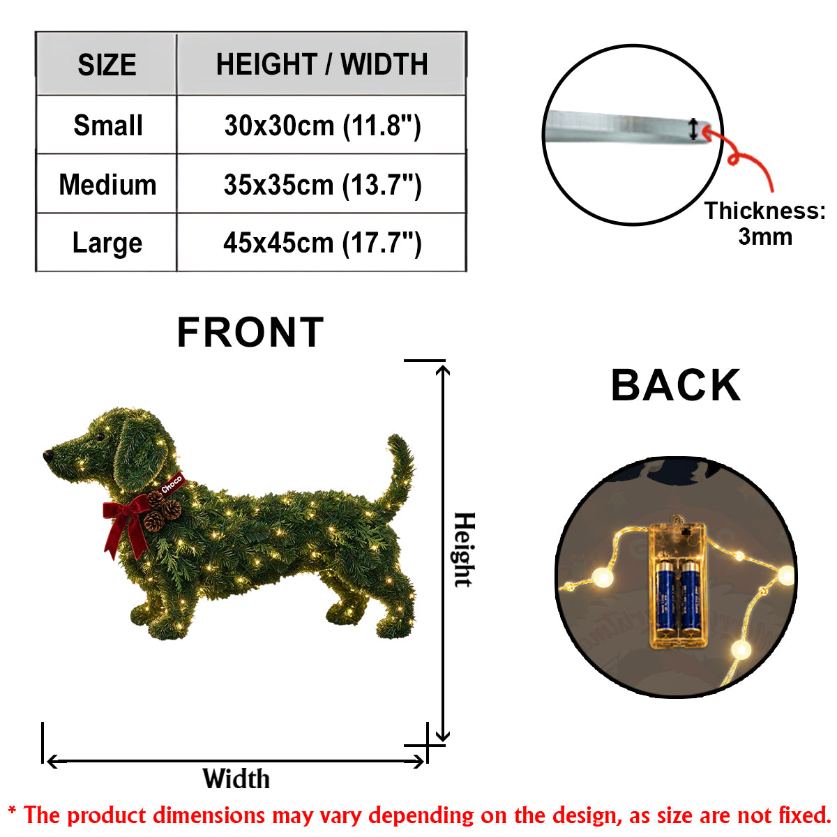Christmas Dachshund - Personalized Dachshund LED Light Acrylic Sign