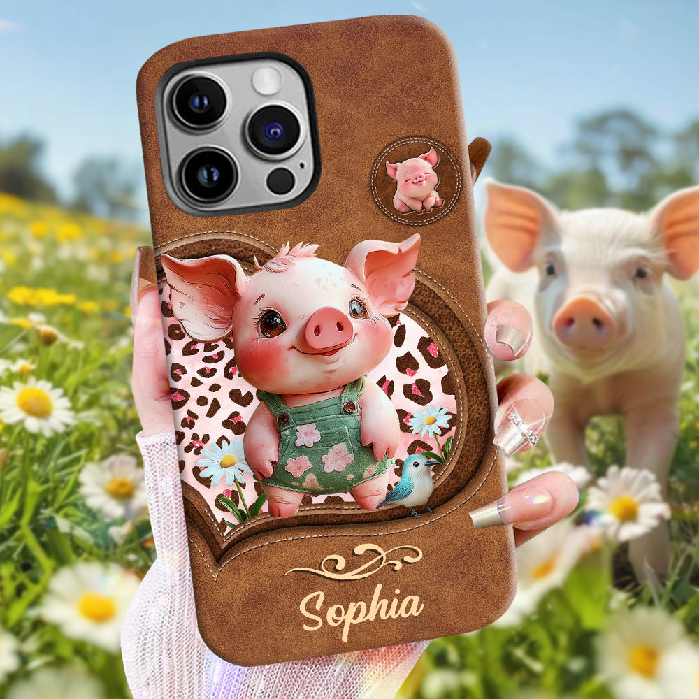 Niedliches Schwein – Personalisierte Handyhülle für Schweineliebhaber mit Volldruck