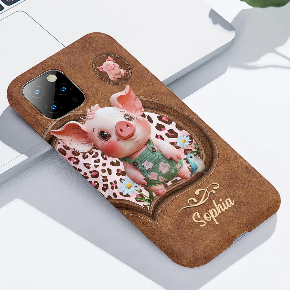 Niedliches Schwein – Personalisierte Handyhülle für Schweineliebhaber mit Volldruck