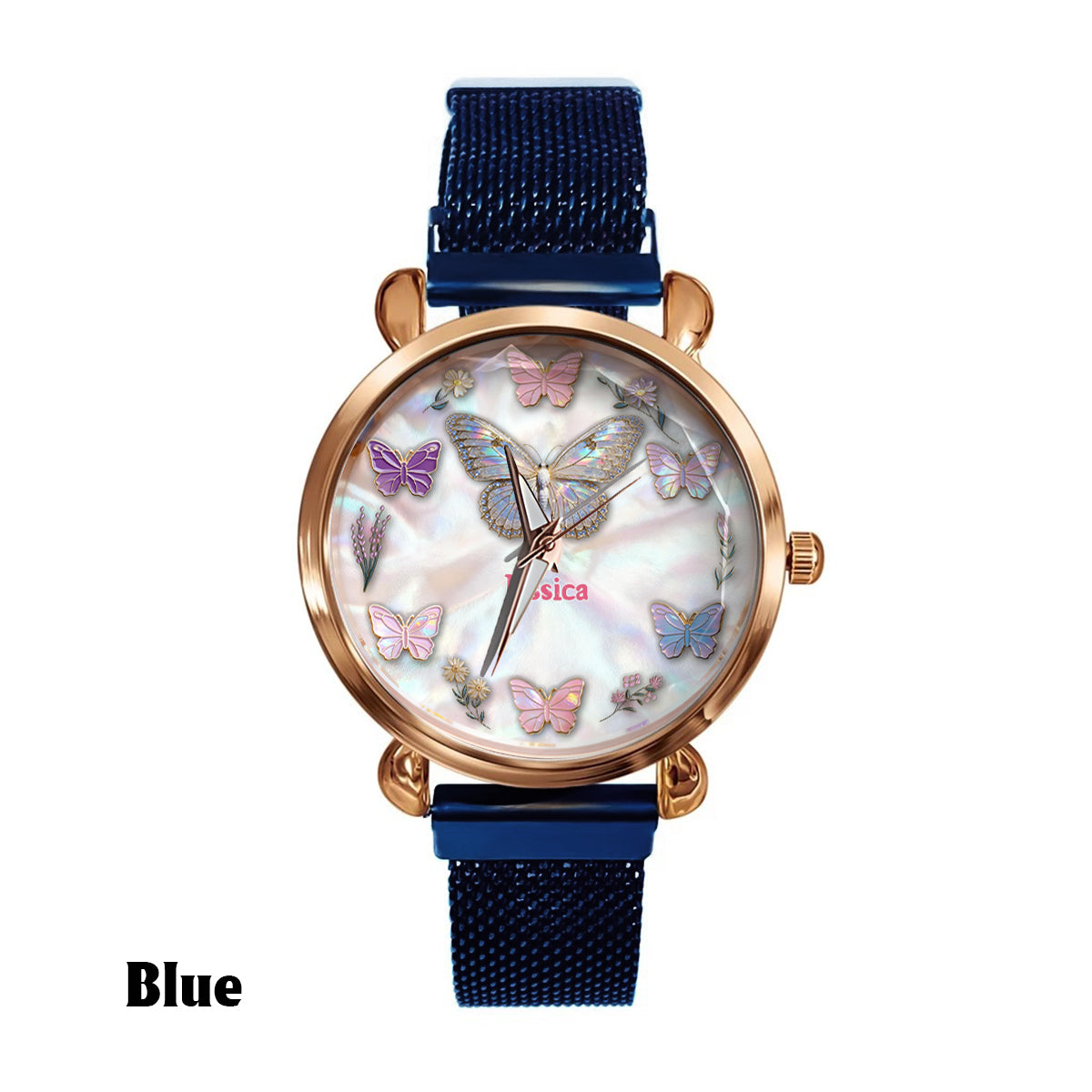 Montre-bracelet papillon personnalisée Sparkle Butterfies pour femme