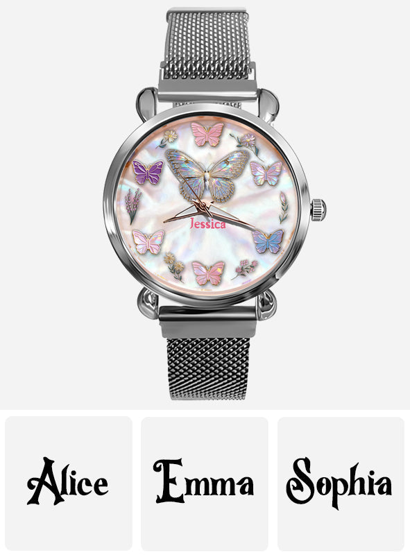 Montre-bracelet papillon personnalisée Sparkle Butterfies pour femme