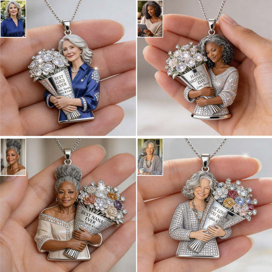 Photo Personnalisée, Meilleur Cadeau Pour Maman & Mamie - Pendentif Métal Personnalisé