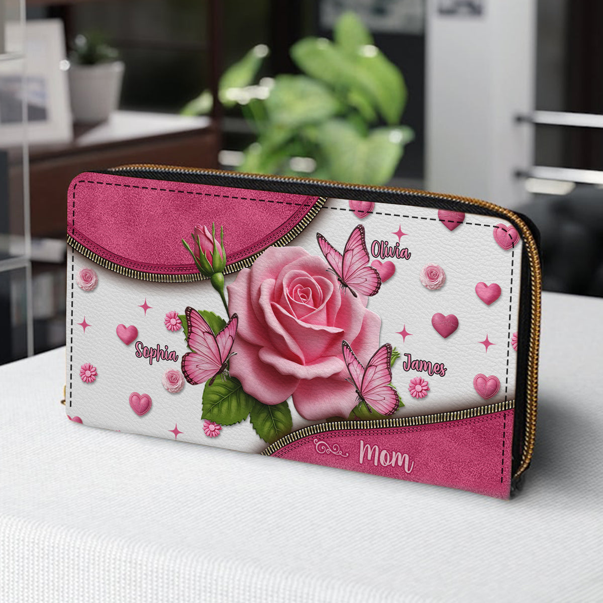 My Beautiful Kids Gift For Mom, Grandma - Personalized Mother Leather Long Wallet