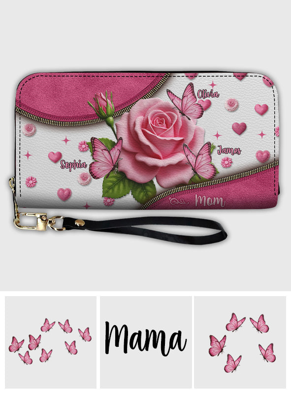My Beautiful Kids Gift For Mom, Grandma - Personalized Mother Leather Long Wallet