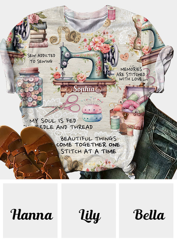 Sew Addicted To Sewing - Personalized Sewing All Over Shirt