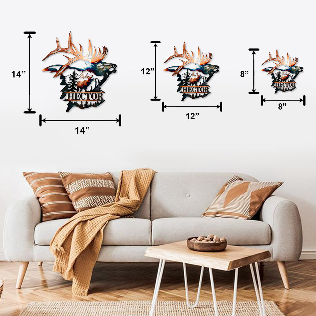 Enten- und Elch-Metallwandkunst im Landhausstil - Einzigartig - Personalisierte Jagdschild aus Metall