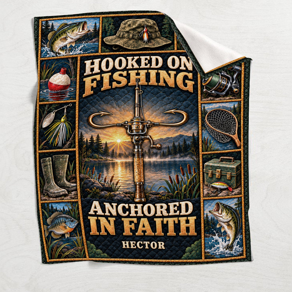 Love God Who Bless Us Fishes - Personalized Fishing Blanket