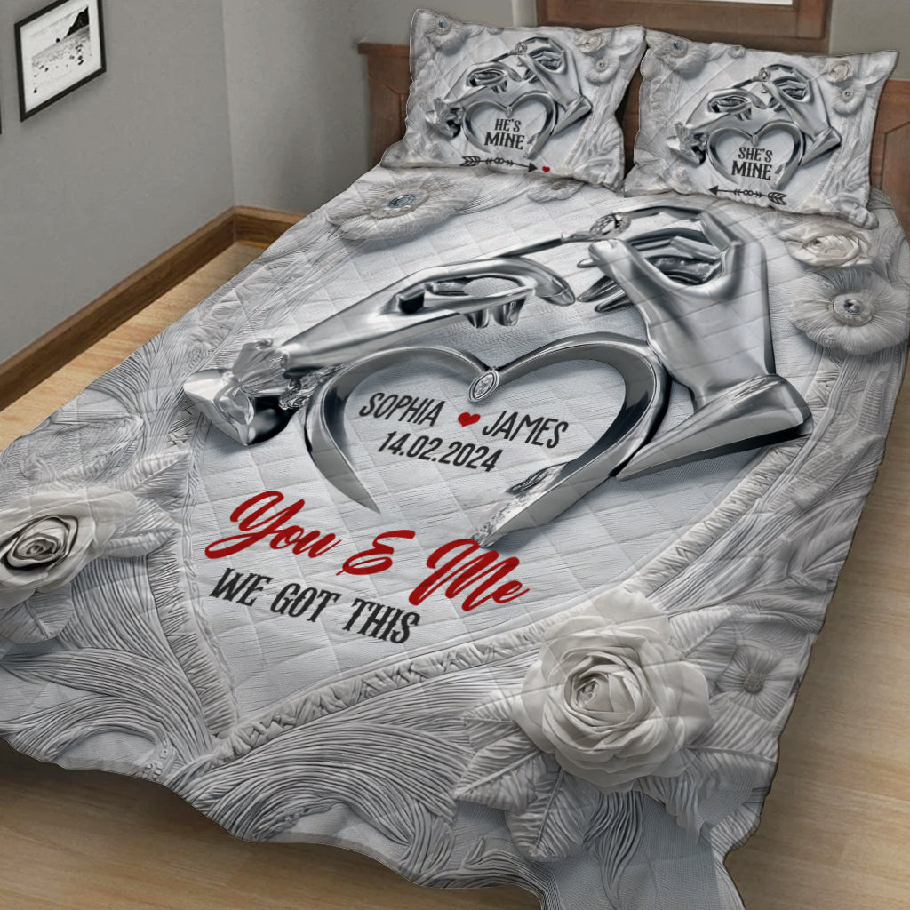 You & Me We Got This - Personalized Couple Quilt Set