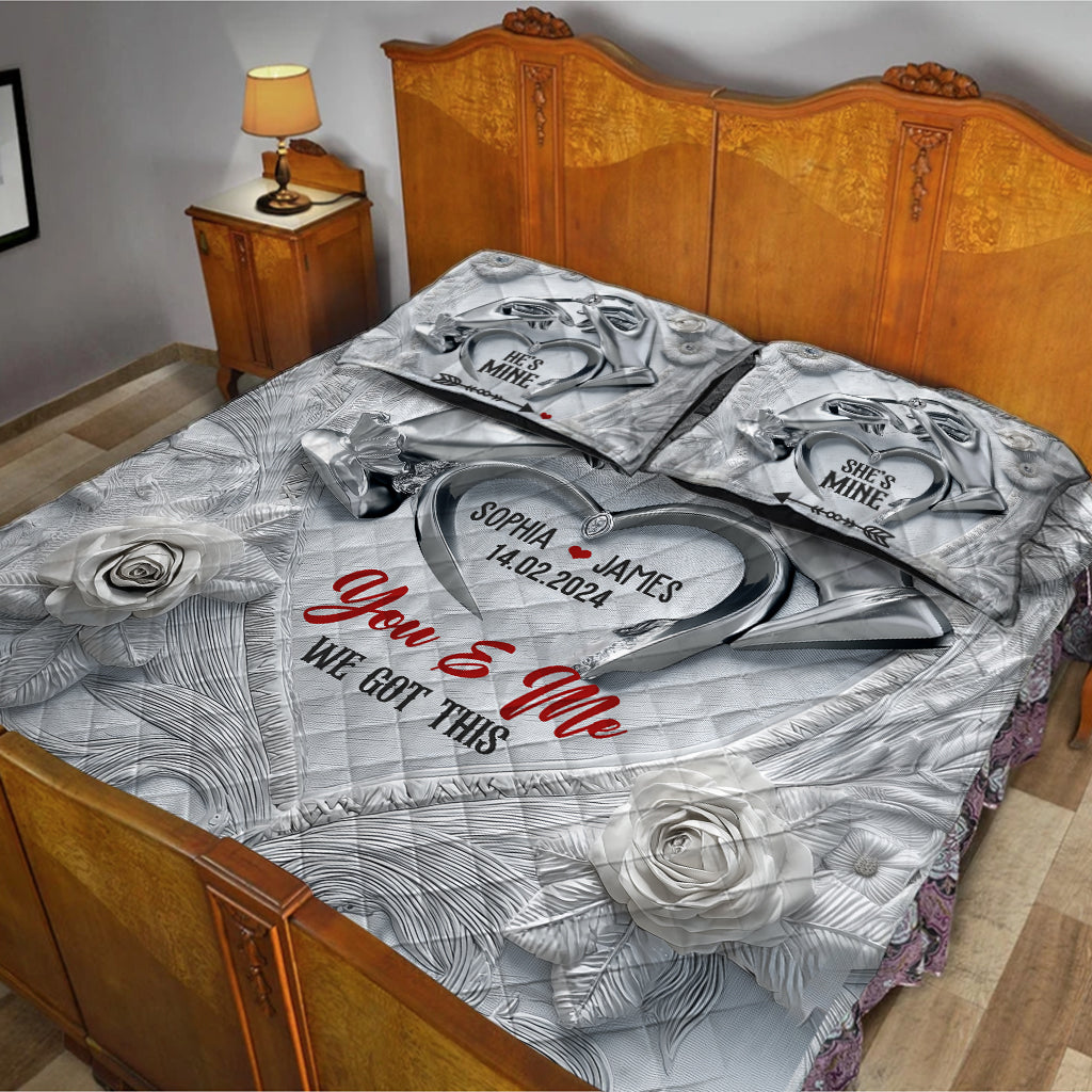 You & Me We Got This - Personalized Couple Quilt Set