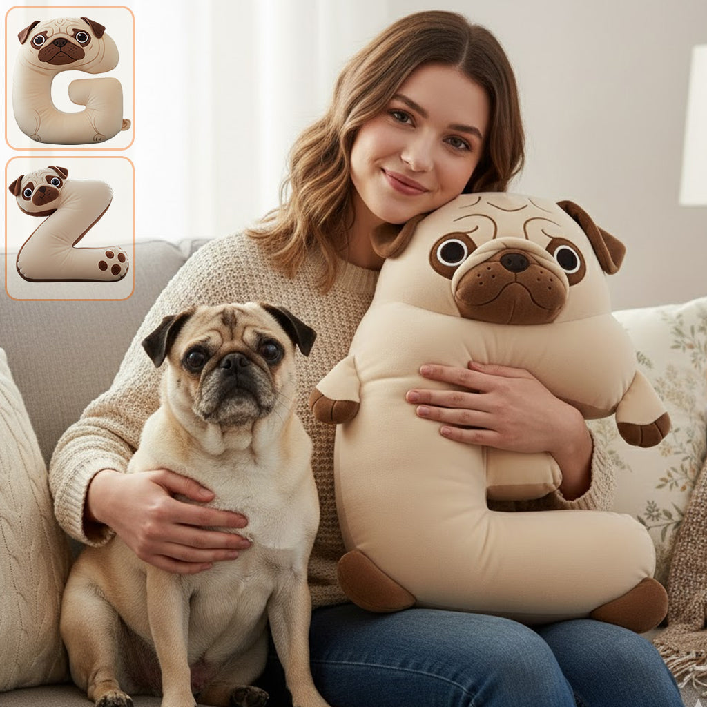 Niedliches Mops-Kissen – personalisiertes Hunde-Kissen