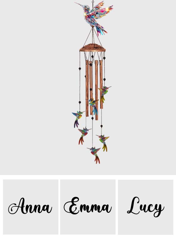Magnifiques colibris - Carillon éolien colibri personnalisé avec breloques