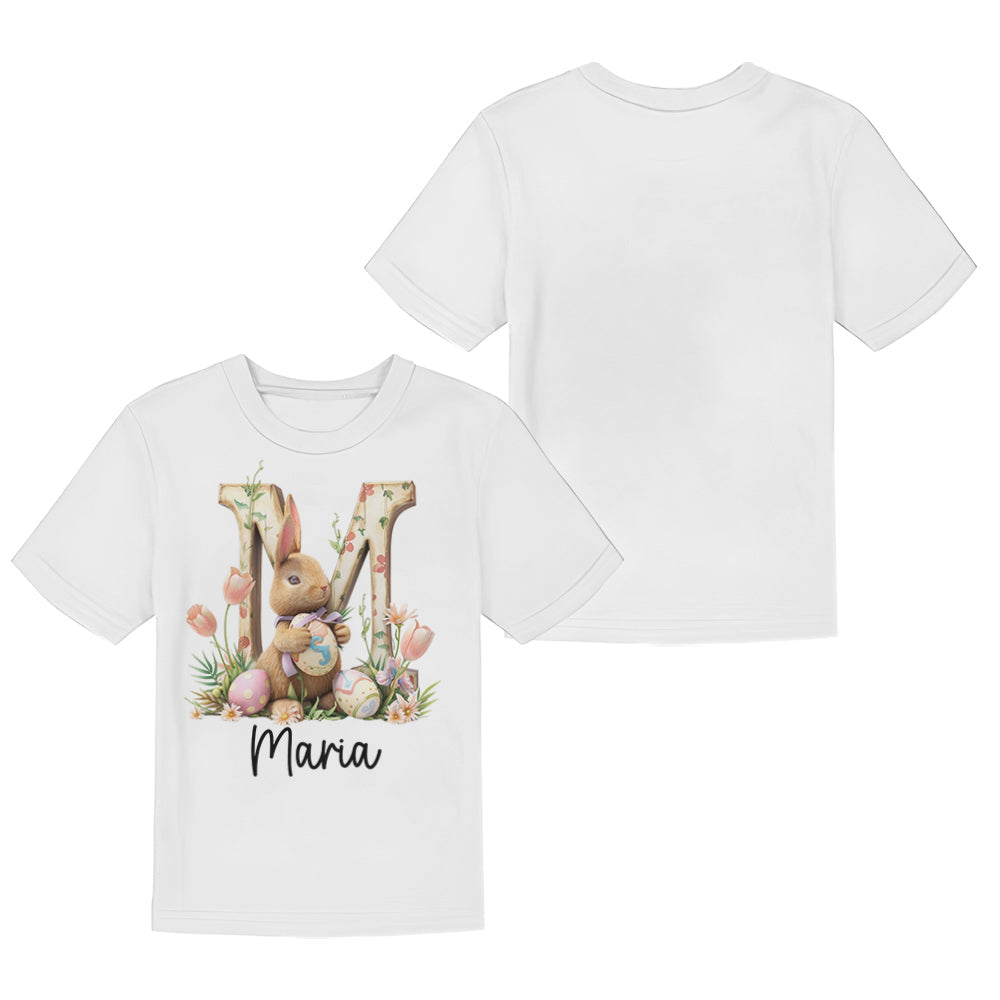 T-shirt et short personnalisés pour enfant avec lapin de Pâques