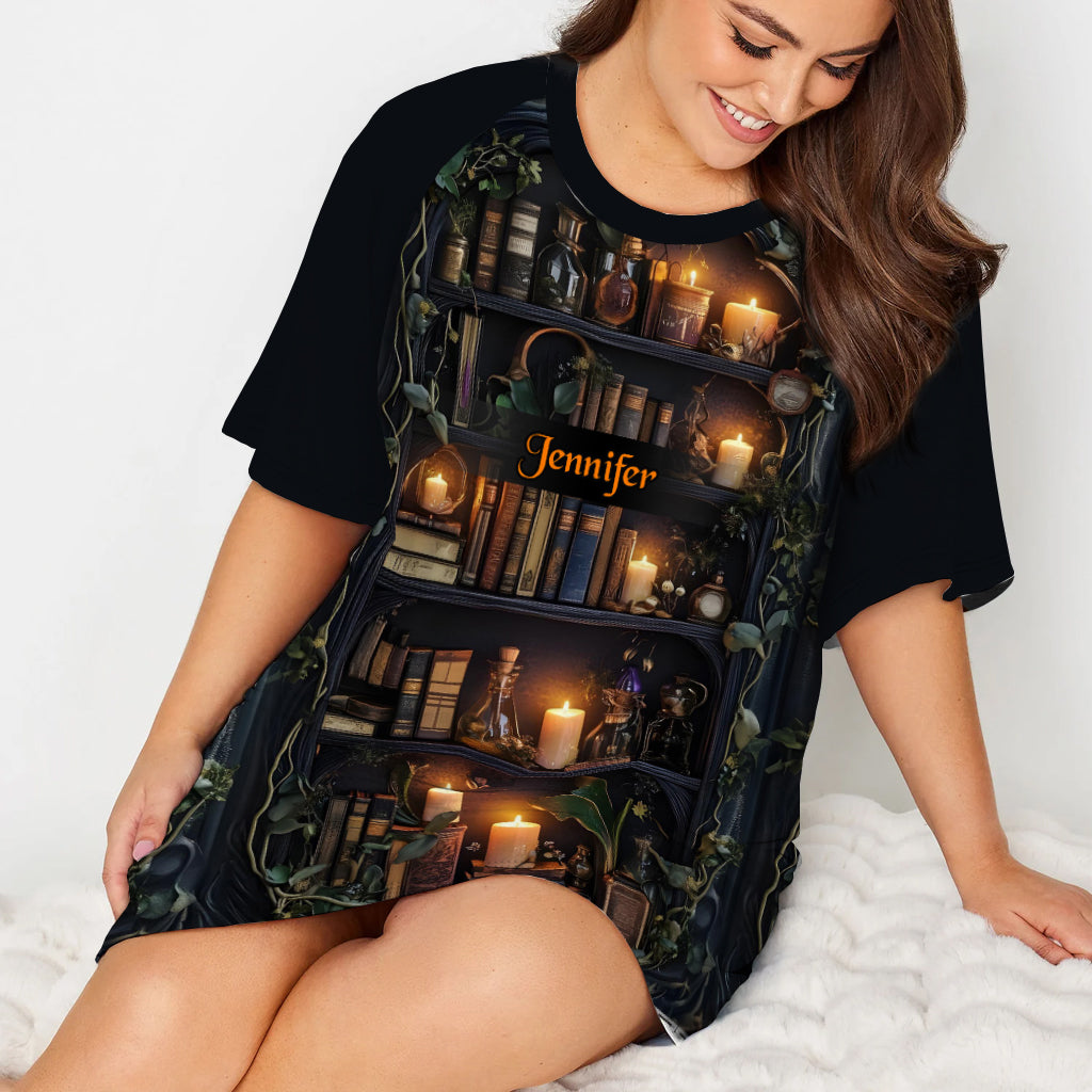 Einfach ein Mädchen, das Bücher liebt – personalisiertes Schlafshirt-Kleid mit Buchmotiv