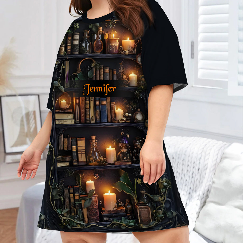 Einfach ein Mädchen, das Bücher liebt – personalisiertes Schlafshirt-Kleid mit Buchmotiv