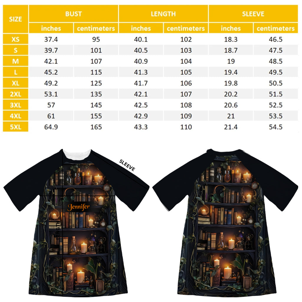Einfach ein Mädchen, das Bücher liebt – personalisiertes Schlafshirt-Kleid mit Buchmotiv