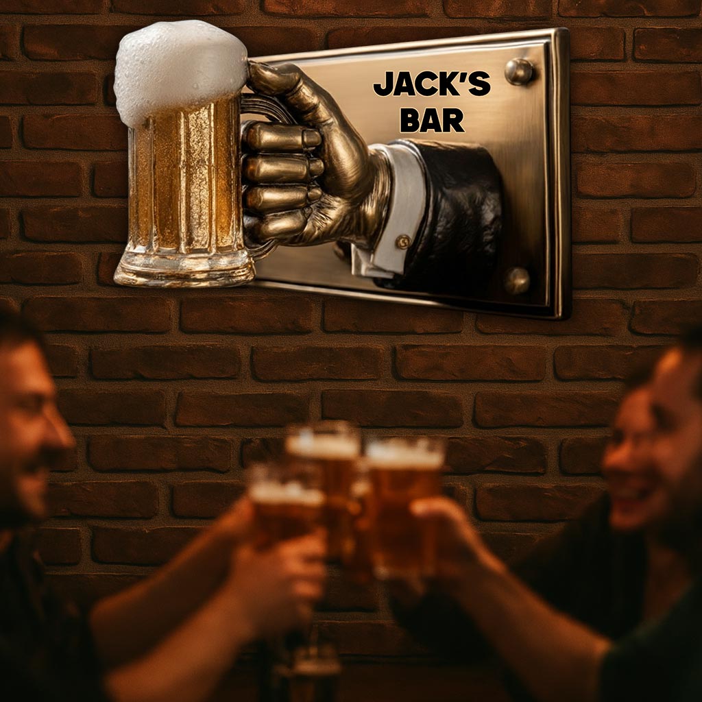 Bierzeit – Geschenk für die Bar – Personalisiertes Bierschild aus Metall