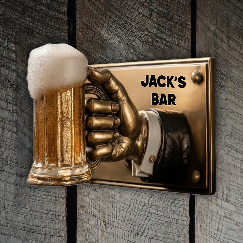 Bierzeit – Geschenk für die Bar – Personalisiertes Bierschild aus Metall