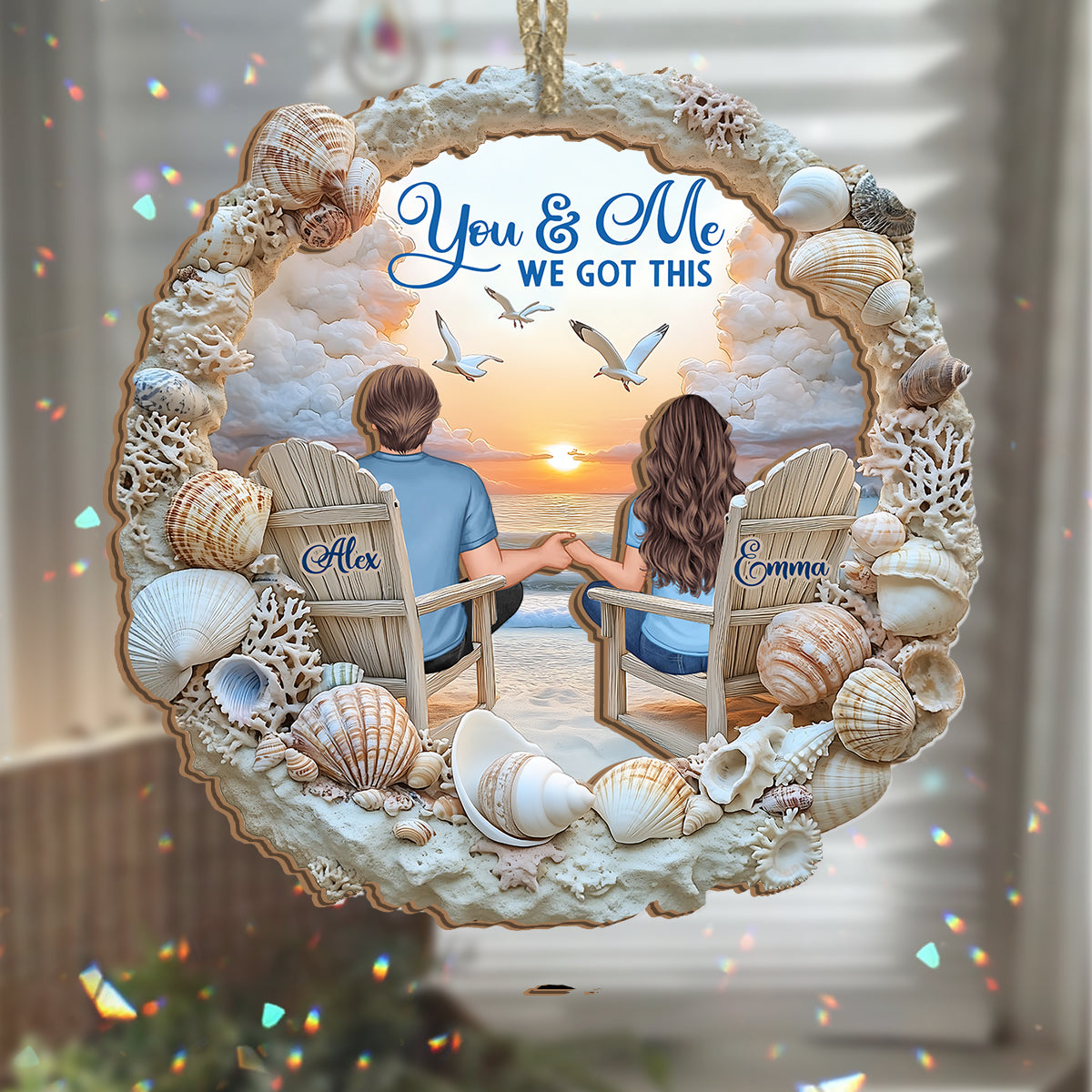 You And Me We Got This - Personalized Couple 2 Layered Window Hanging Suncatcher