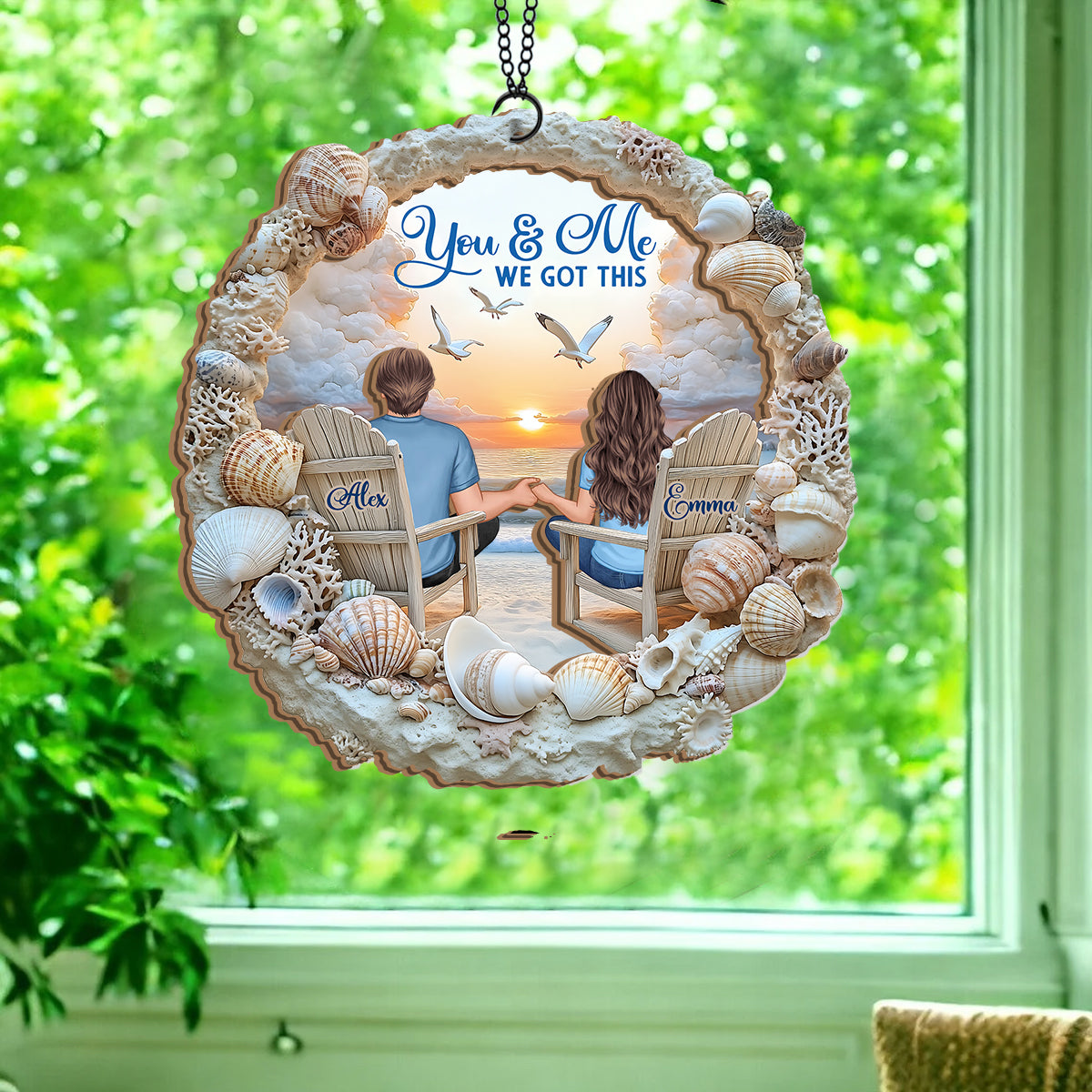 You And Me We Got This - Personalized Couple 2 Layered Window Hanging Suncatcher