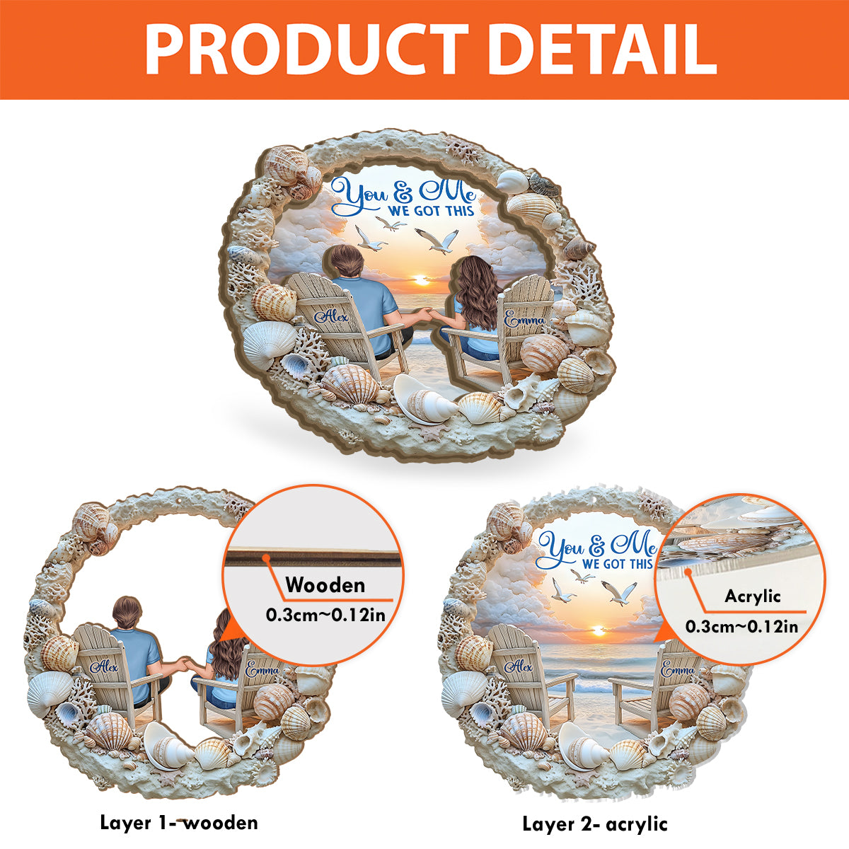 You And Me We Got This - Personalized Couple 2 Layered Window Hanging Suncatcher