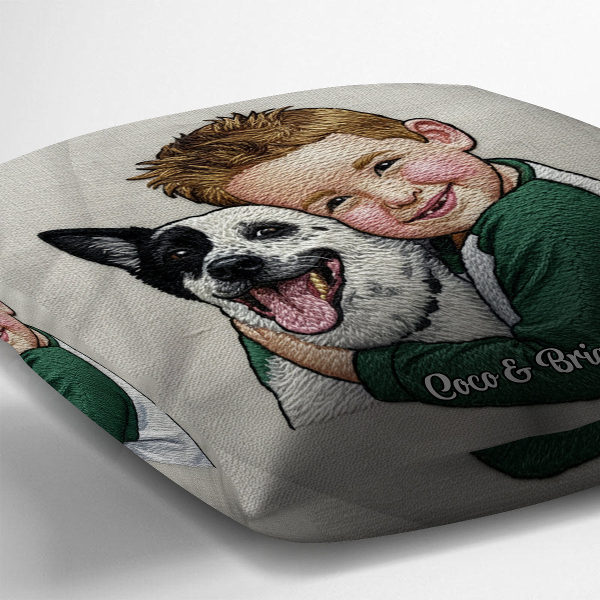 Coussin décoratif personnalisé avec photo de chien drôle