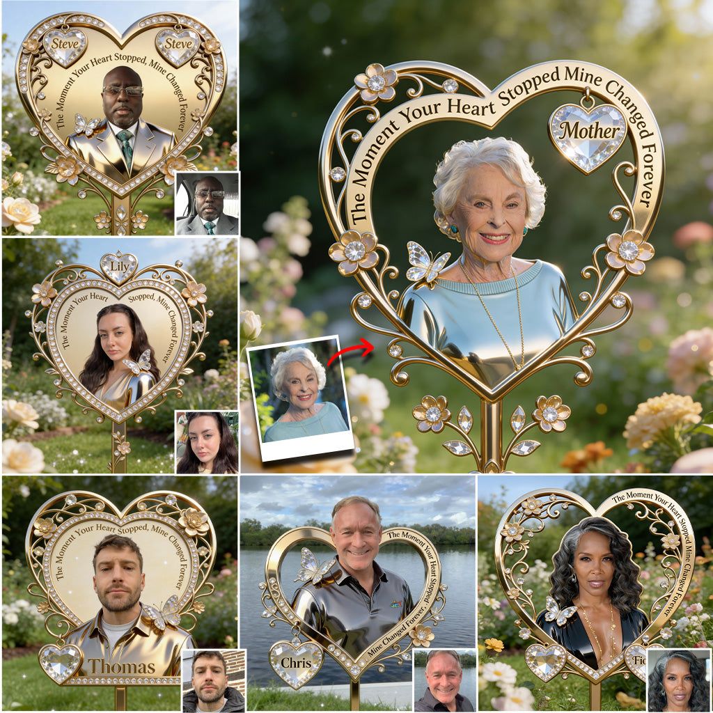 Der Moment, als dein Herz aufhörte zu schlagen – Personalisierte Gedenktafel aus Acryl für den Garten / Acryl-Gedenktafel