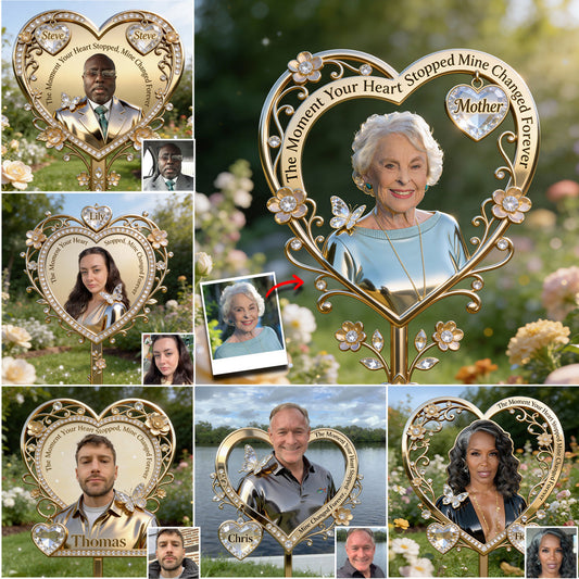 Der Moment, als dein Herz aufhörte zu schlagen – Personalisierte Gedenktafel aus Acryl für den Garten / Acryl-Gedenktafel