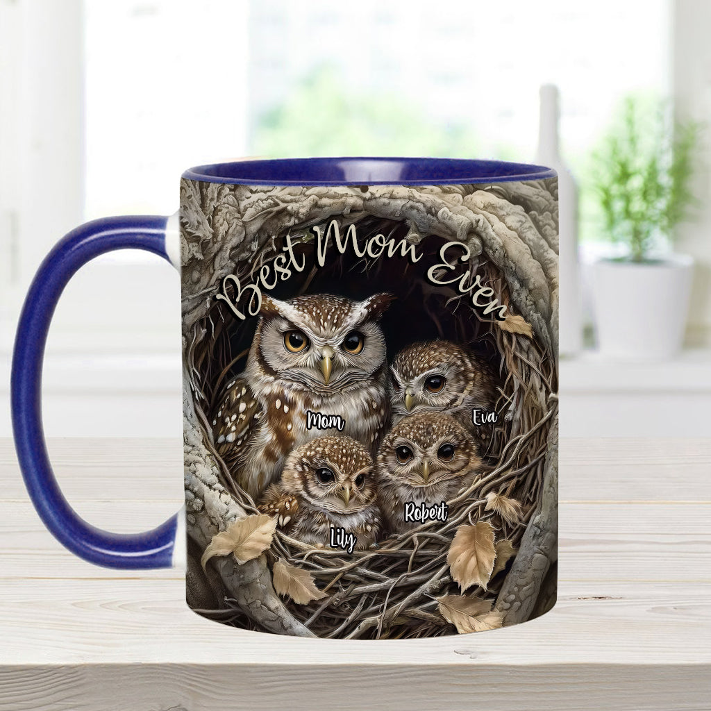 Best Owl Mom Ever - Personalized Mother Accent Mug