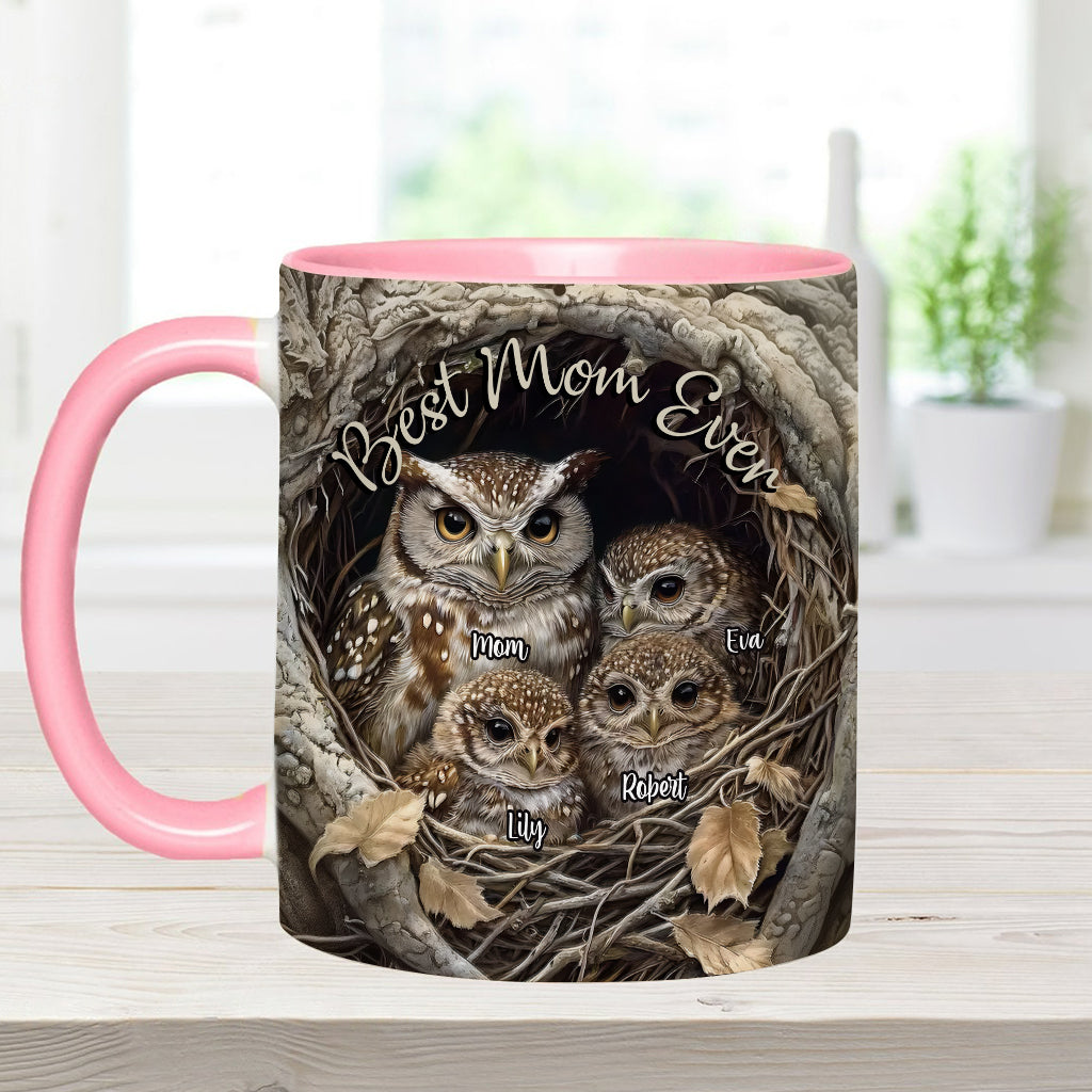 Best Owl Mom Ever - Personalized Mother Accent Mug