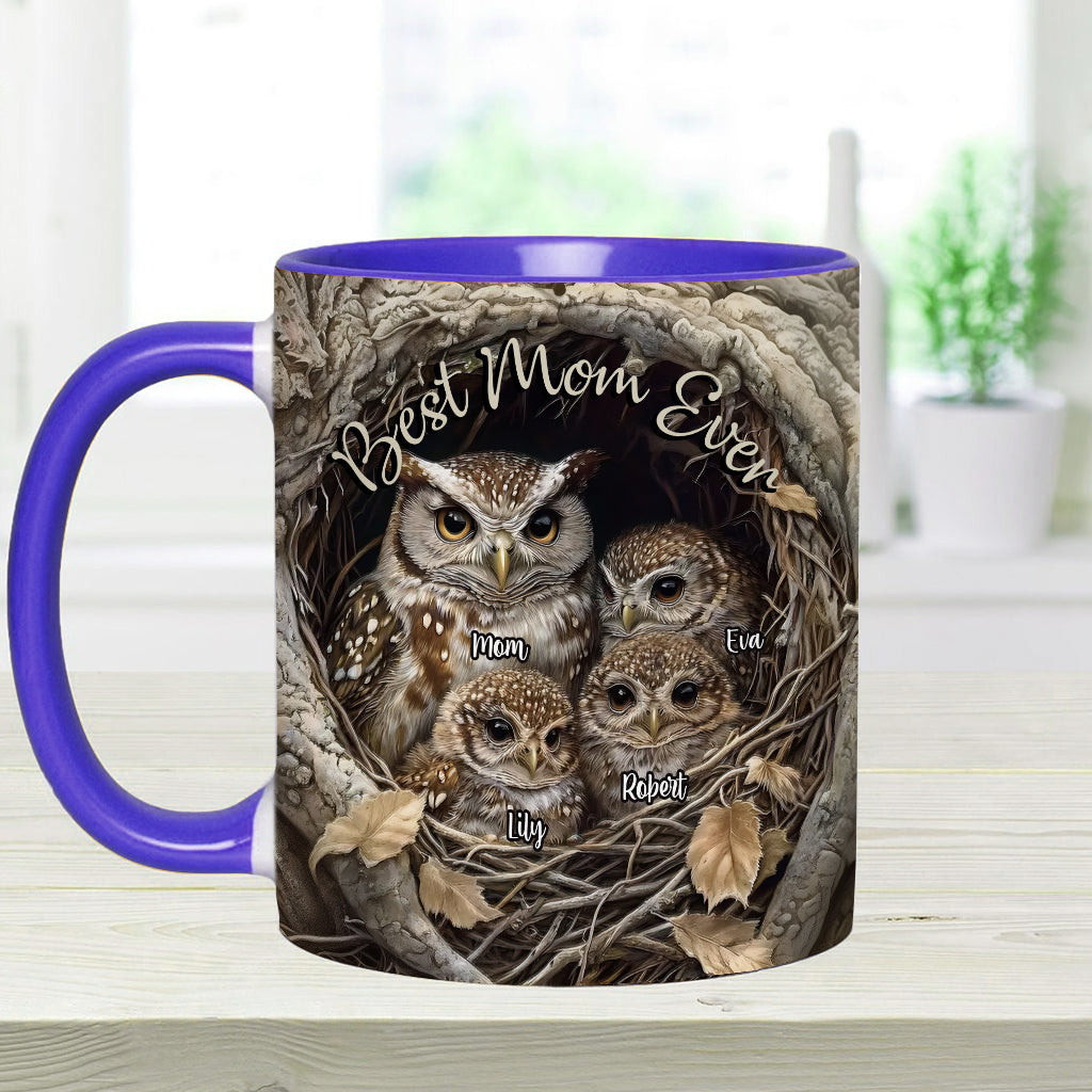 Best Owl Mom Ever - Personalized Mother Accent Mug