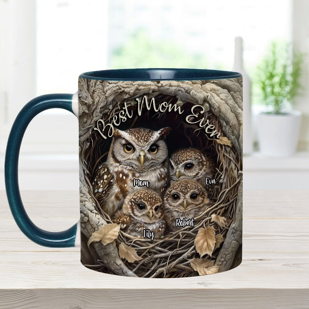 Best Owl Mom Ever - Personalized Mother Accent Mug