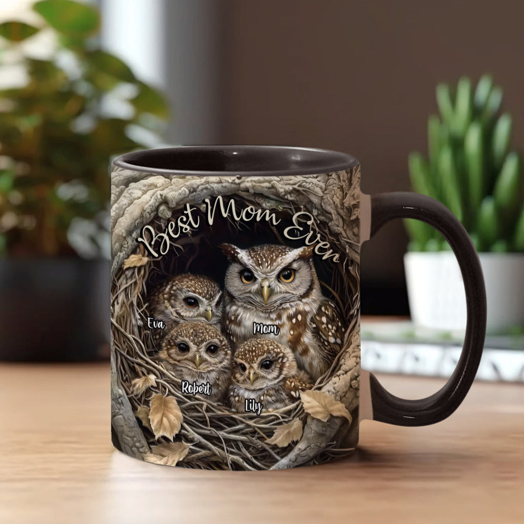 Best Owl Mom Ever - Personalized Mother Accent Mug