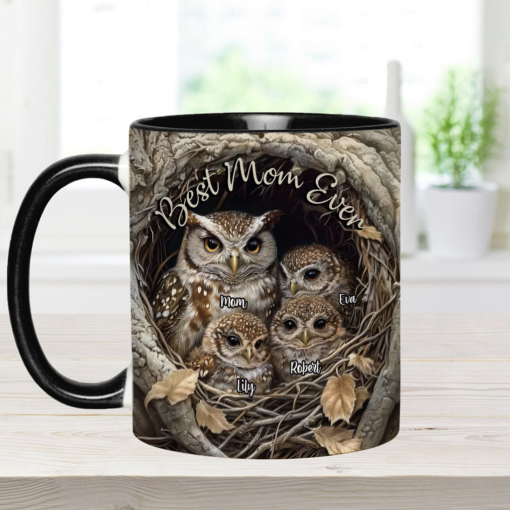 Best Owl Mom Ever - Personalized Mother Accent Mug