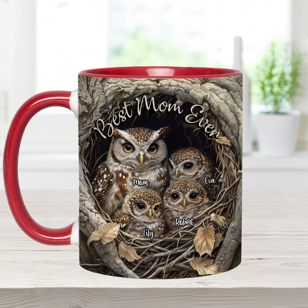 Best Owl Mom Ever - Personalized Mother Accent Mug