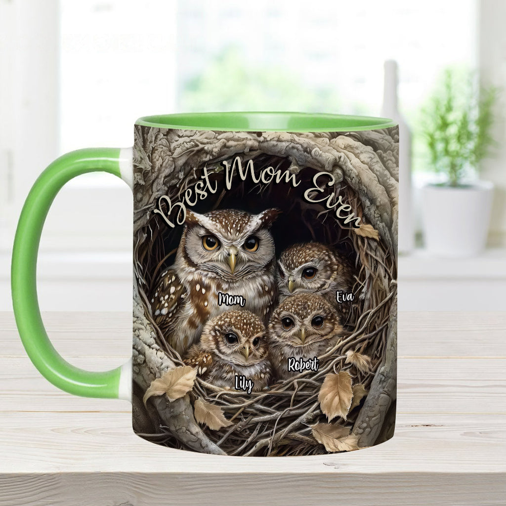 Best Owl Mom Ever - Personalized Mother Accent Mug