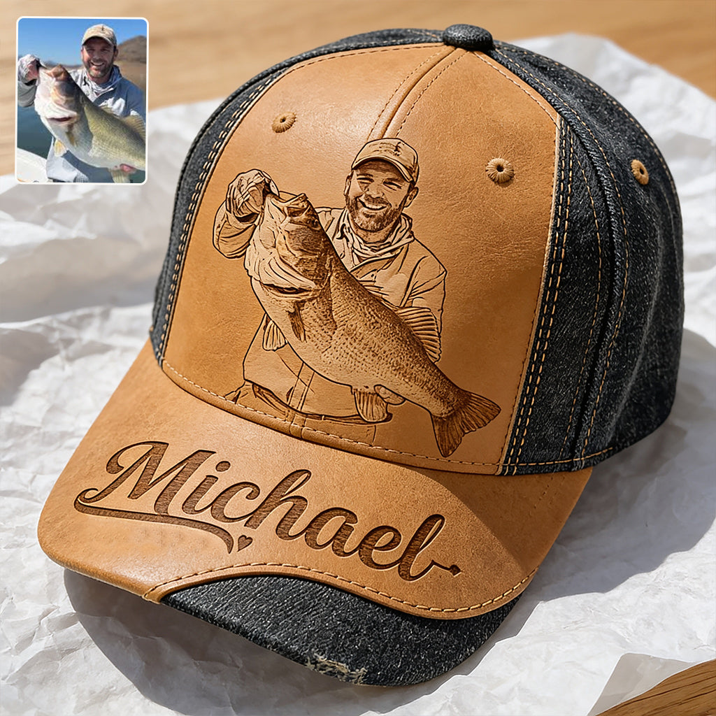 Personalisierte Angelmütze für Papa/Ehemann/Sohn - Klassische Angelmütze